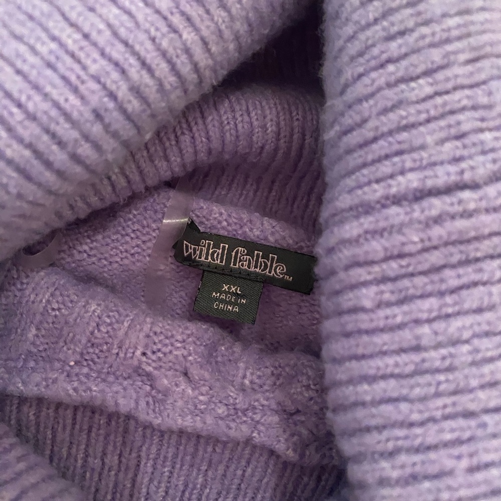 Wild Fable Lavender Cable Knit Turtleneck Sweater - Picture 2 of 2